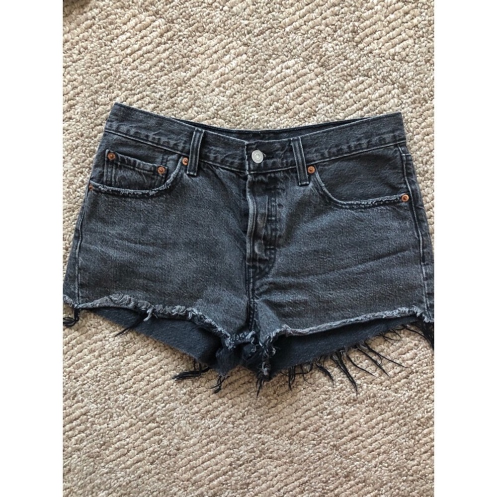Vintage Levi Denim Shorts-faded black wash